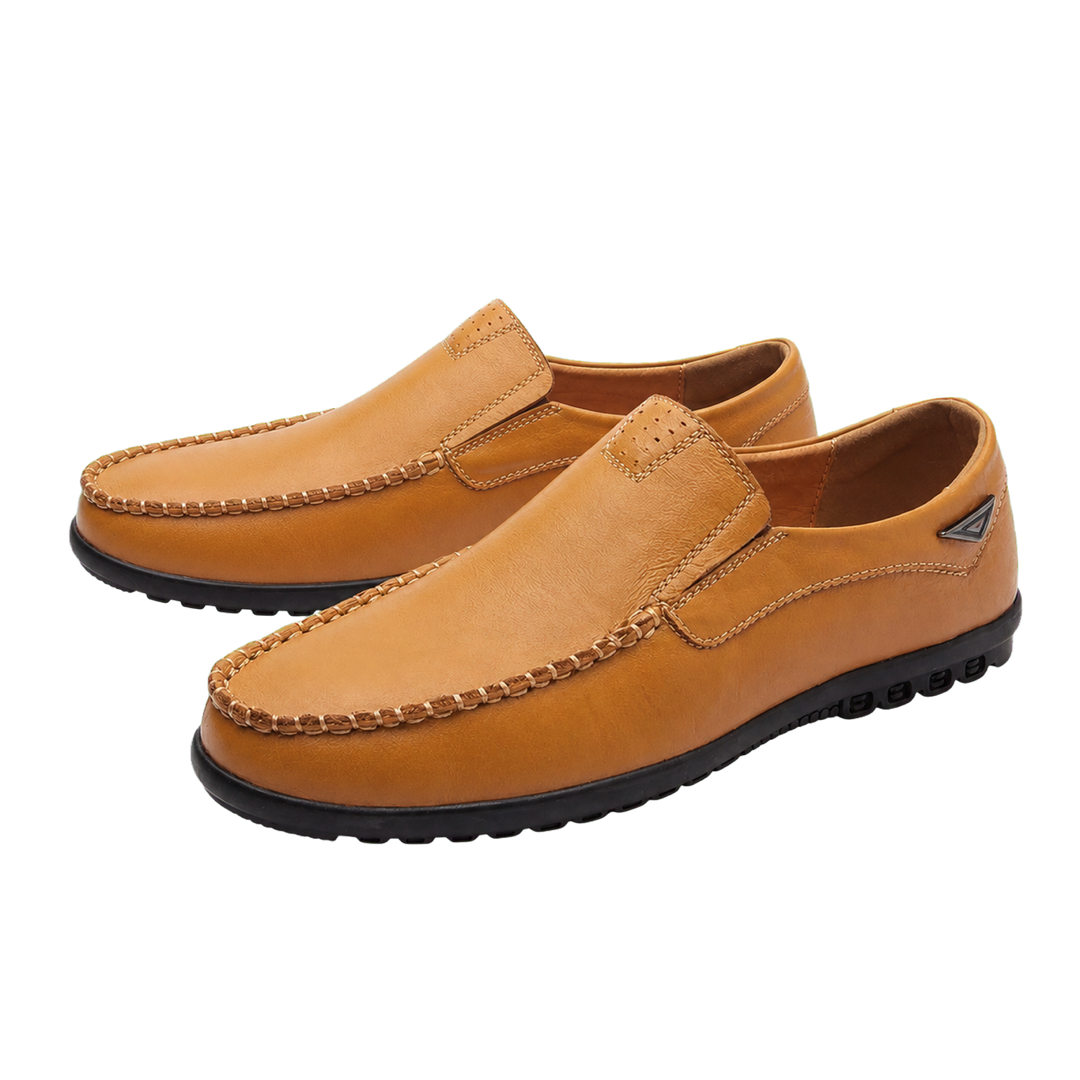 Camden Leather Driving Loafers in Cognac paired product view