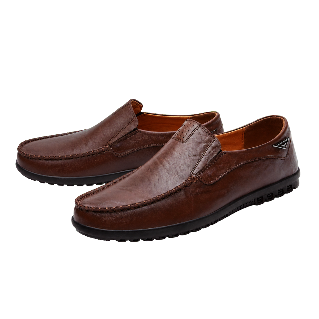 Camden Leather Driving Loafers in Espresso paired product view