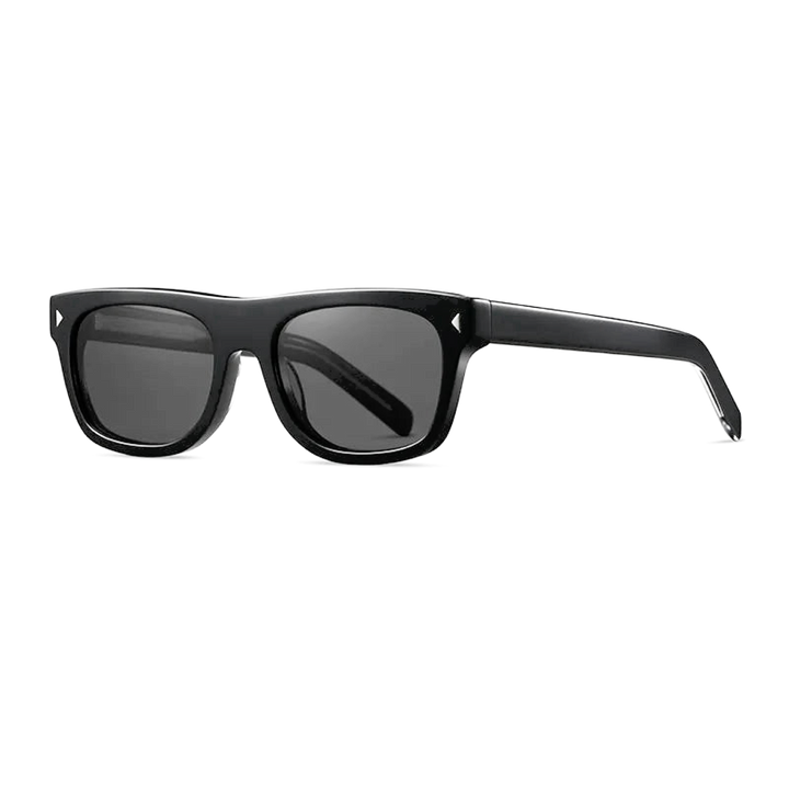 Harrow &amp; Quinn Charlie Polarized Square Sunglasses in Onyx flat product image on a transparent background