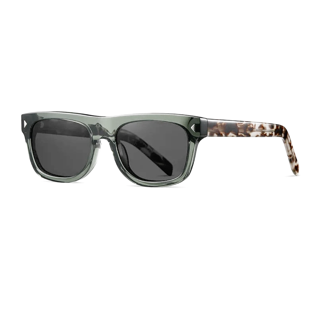 Harrow & Quinn Charlie Polarized Square Sunglasses in Sage flat product image on a transparent background