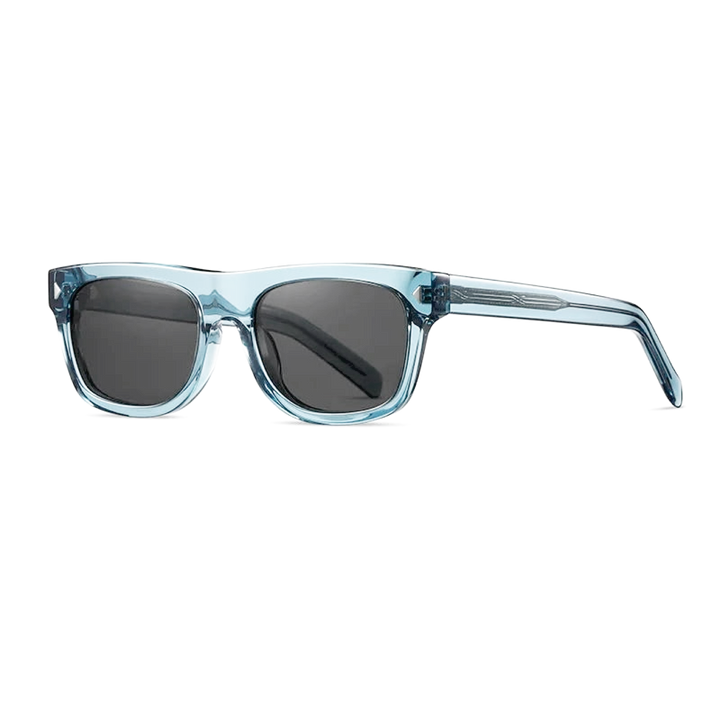 Harrow &amp; Quinn Charlie Polarized Square Sunglasses in Sky flat product image on a transparent background