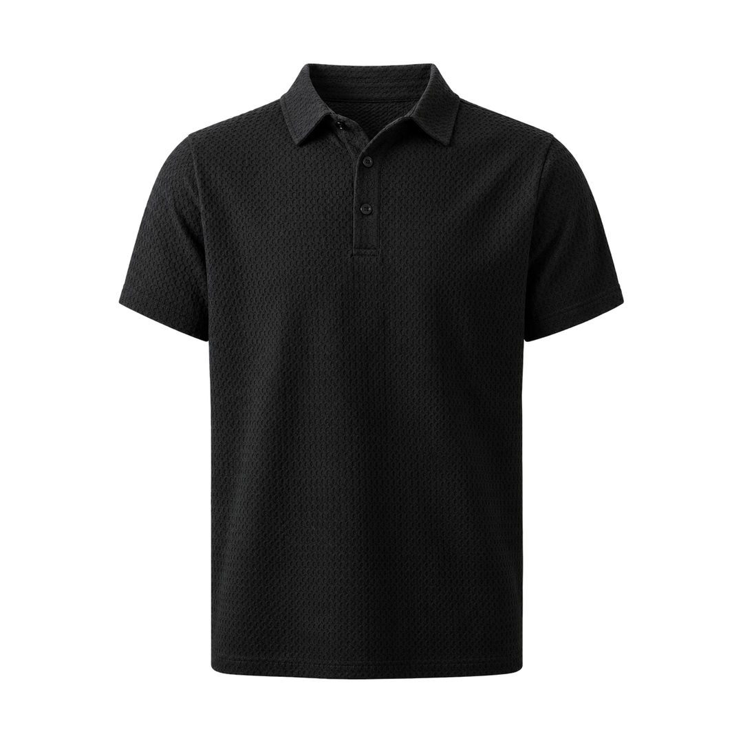 Harrow &amp; Quinn Emerson Polo in Onyx flat product image transparent background