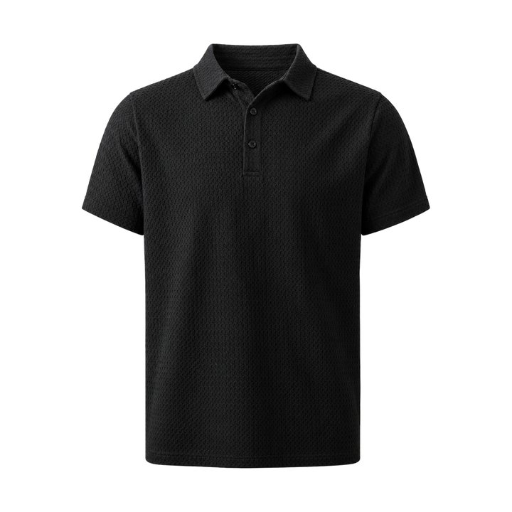 Harrow &amp; Quinn Emerson Polo in Onyx flat product image transparent background
