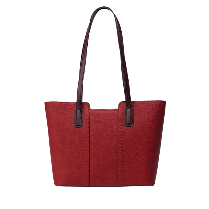 Harrow &amp; Quinn Sloane Leather Work Tote in Burgundy flat product image transparent background