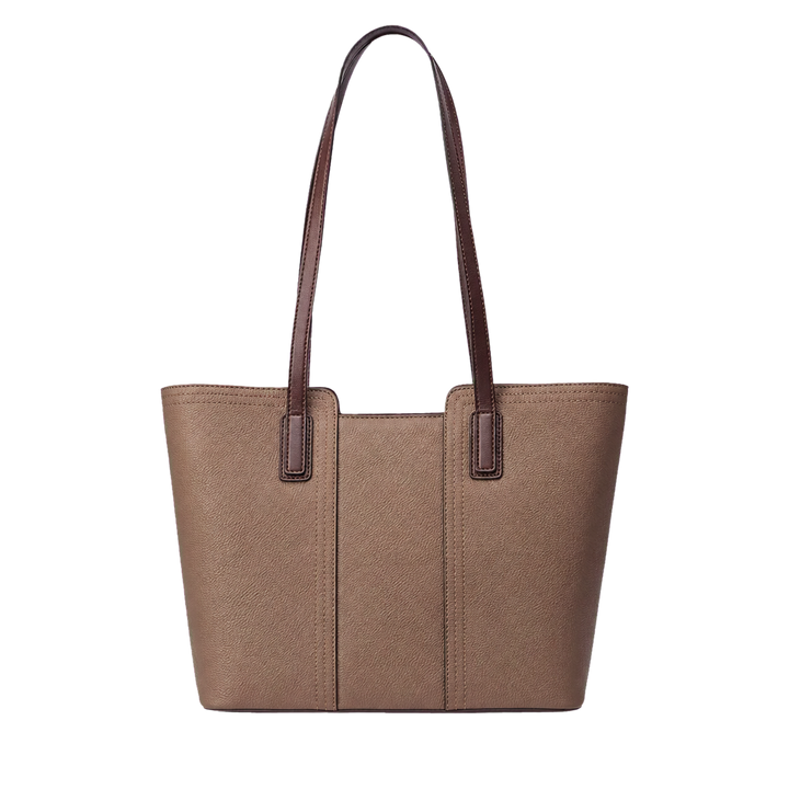 Harrow &amp; Quinn Sloane Leather Work Tote in Taupe flat product image transparent background