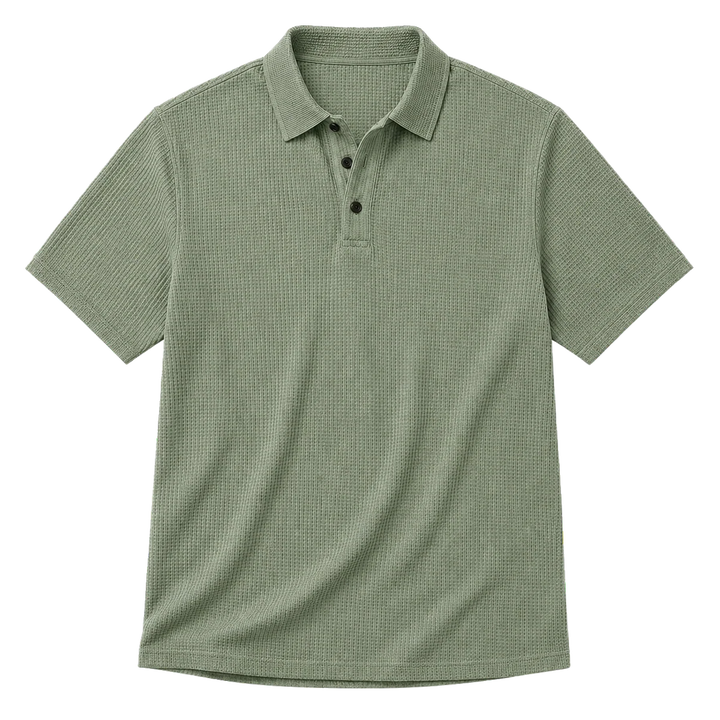 Harrow &amp; Quinn Mercer Ice Silk Polo in Sage flat product image transparent background