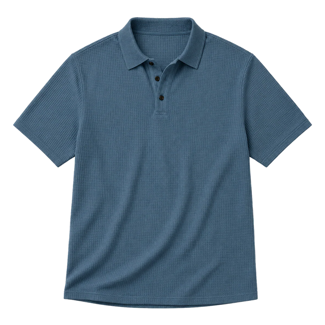 Harrow &amp; Quinn Mercer Ice Silk Polo in Slate flat product image transparent background