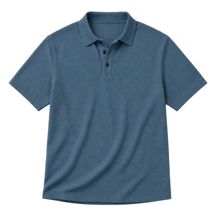 Harrow &amp; Quinn Mercer Ice Silk Polo in Slate flat product image transparent background